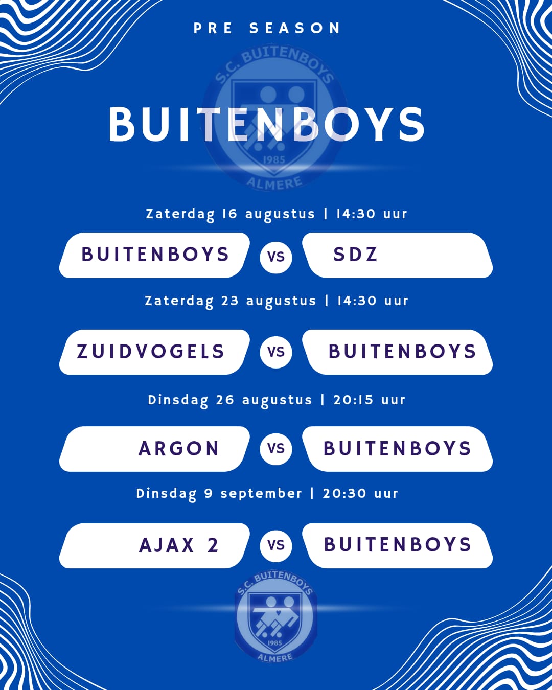 Programma Buitenboys deze voorbereiding.